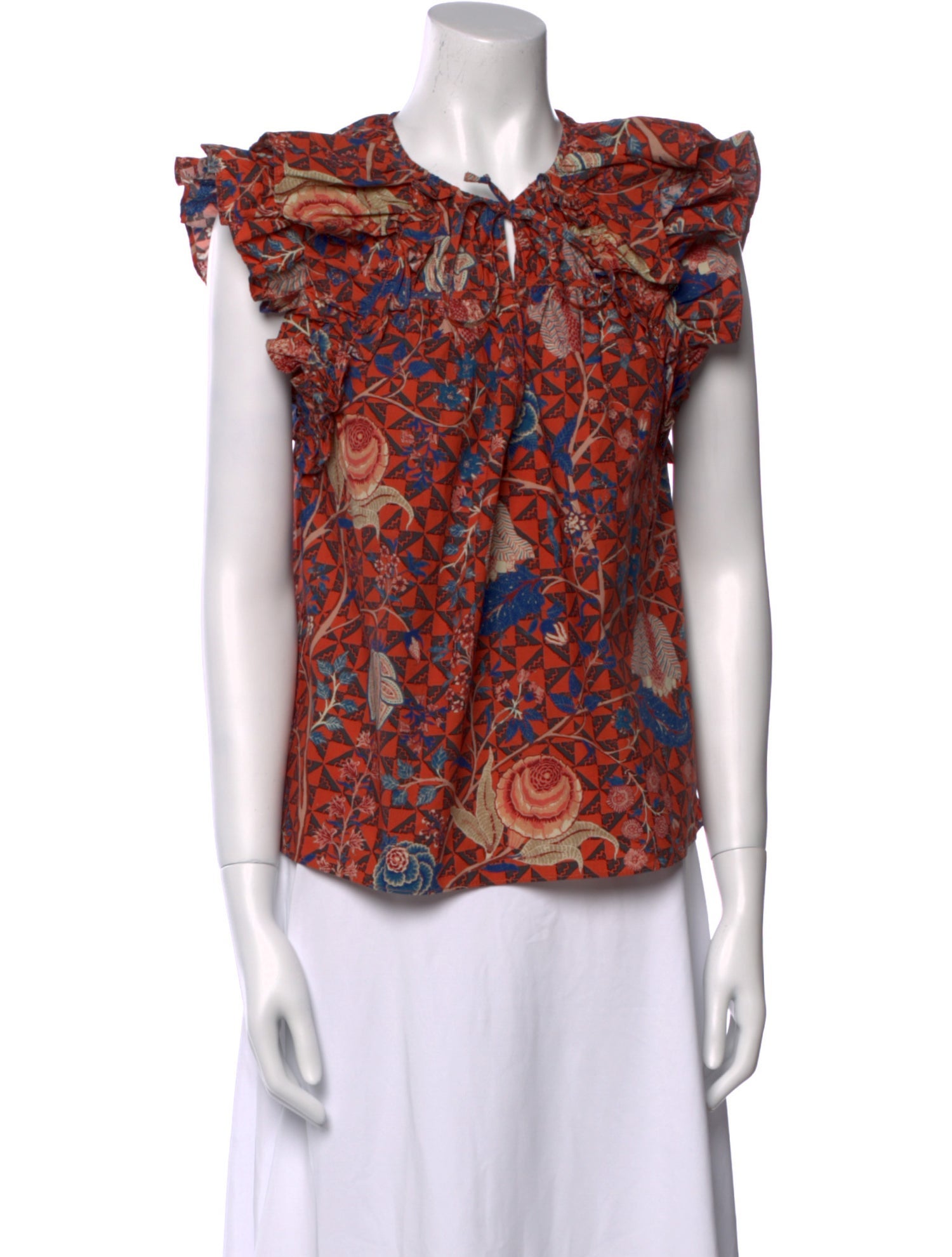 Ulla Johnson Floral Print Crew Neck Blouse