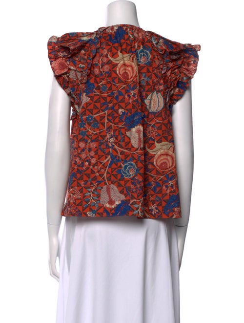 Ulla Johnson Floral Print Crew Neck Blouse