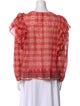 Ulla Johnson Plaid Print Crew Neck Blouse