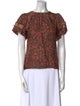 Ulla Johnson Printed Bateau Neckline Blouse