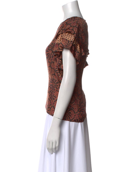 Ulla Johnson Printed Bateau Neckline Blouse