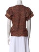 Ulla Johnson Printed Bateau Neckline Blouse