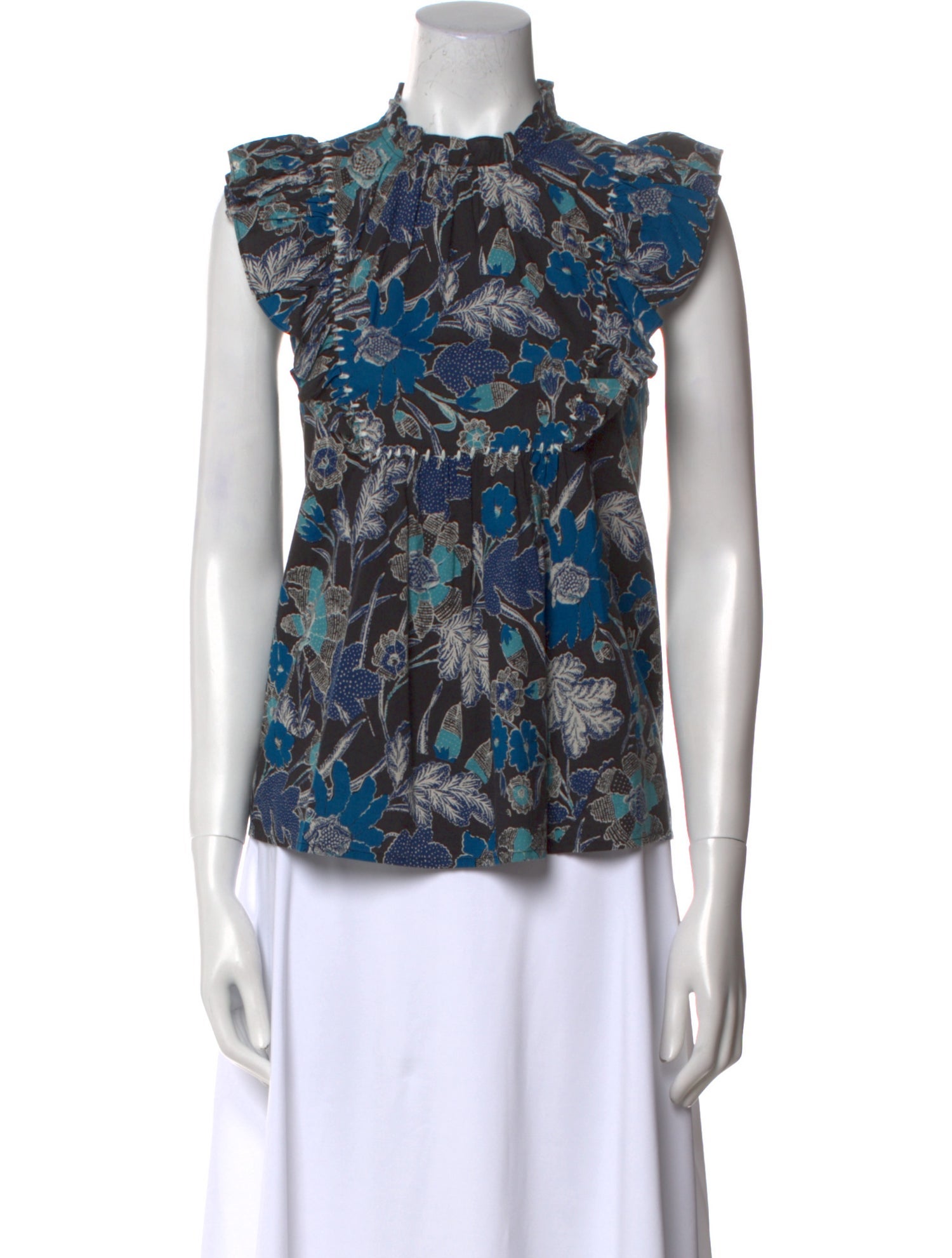Ulla Johnson Printed Mock Neck Blouse