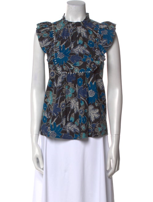 Ulla Johnson Printed Mock Neck Blouse