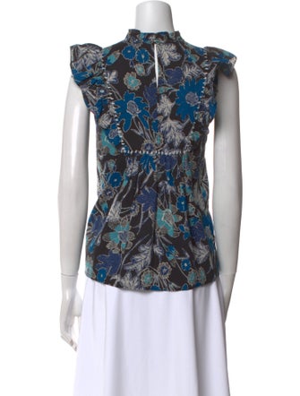 Ulla Johnson Printed Mock Neck Blouse