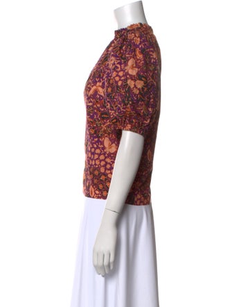 Ulla Johnson Floral Print V-Neck Blouse