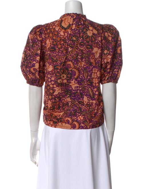 Ulla Johnson Floral Print V-Neck Blouse