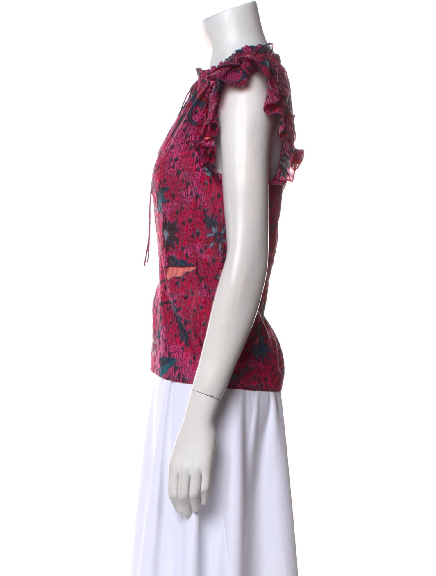 Ulla Johnson Floral Print V-Neck Blouse