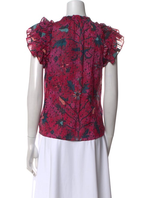Ulla Johnson Floral Print V-Neck Blouse
