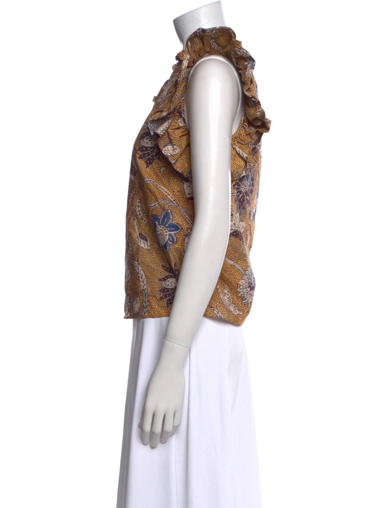 Ulla Johnson Floral Print V-Neck Blouse