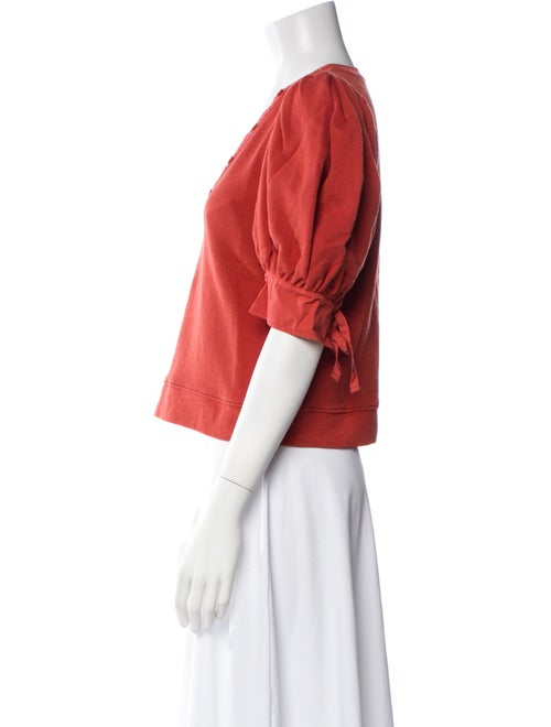 Ulla Johnson V-Neck Short Sleeve Crop Top