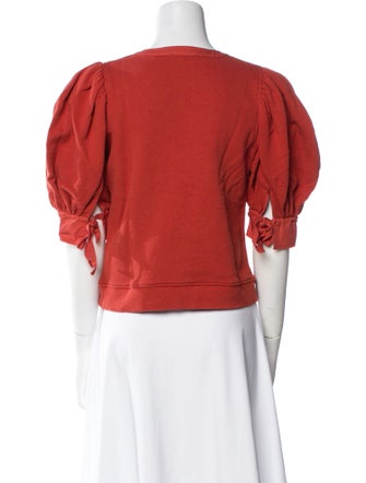 Ulla Johnson V-Neck Short Sleeve Crop Top