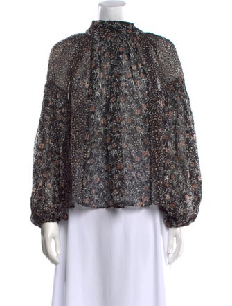 Ulla Johnson Silk Floral Print Blouse