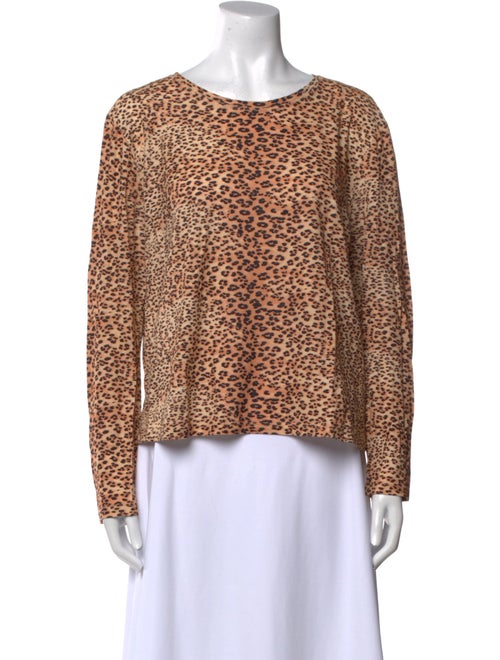 Ulla Johnson Animal Print Scoop Neck Blouse