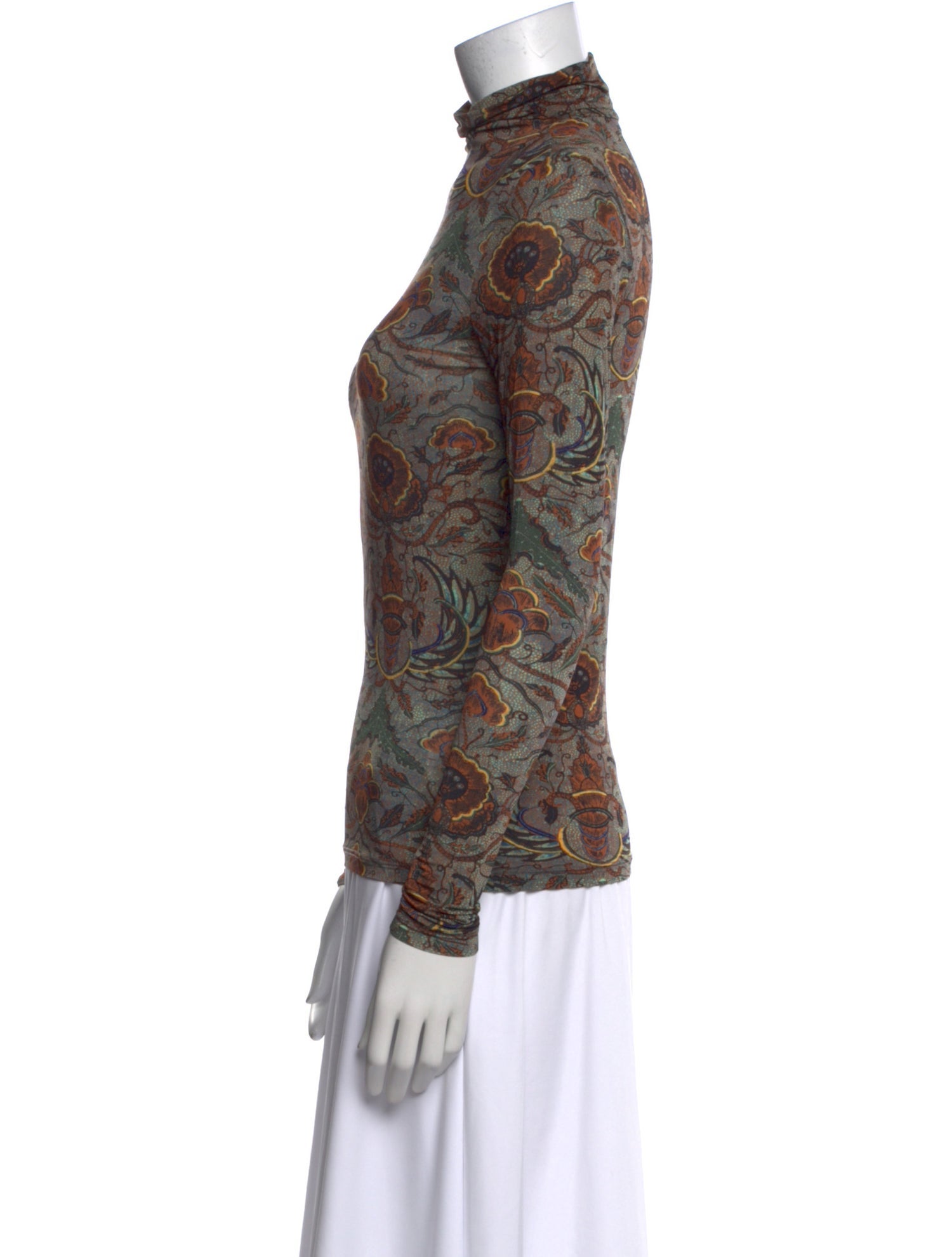 Ulla Johnson Paisley Print Turtleneck Top