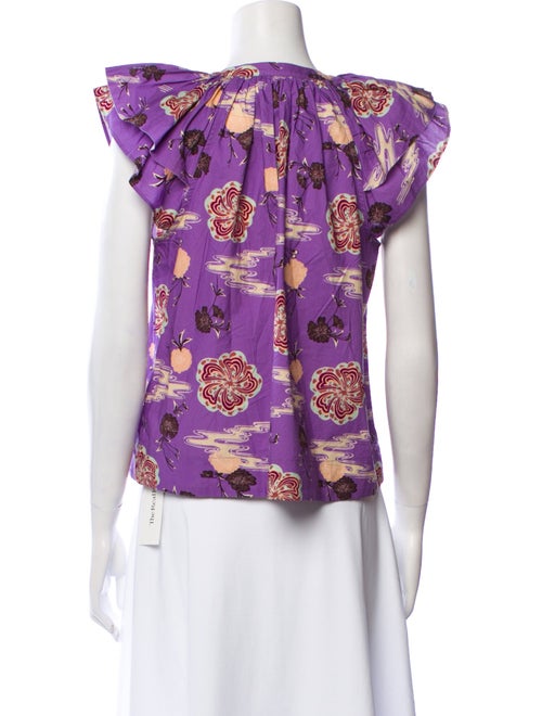 Ulla Johnson Floral Print Bateau Neckline Blouse