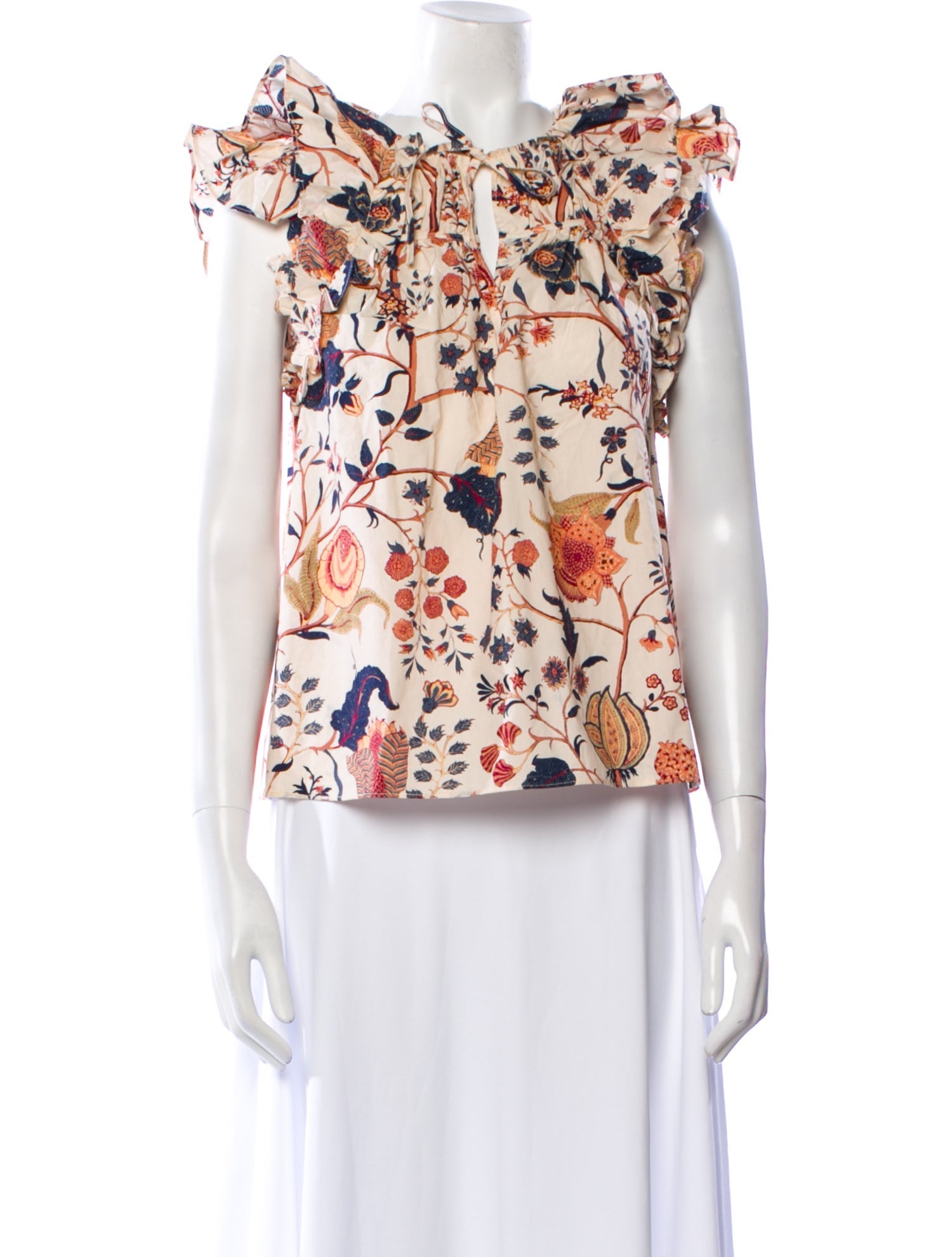 Ulla Johnson Floral Print V-Neck Blouse