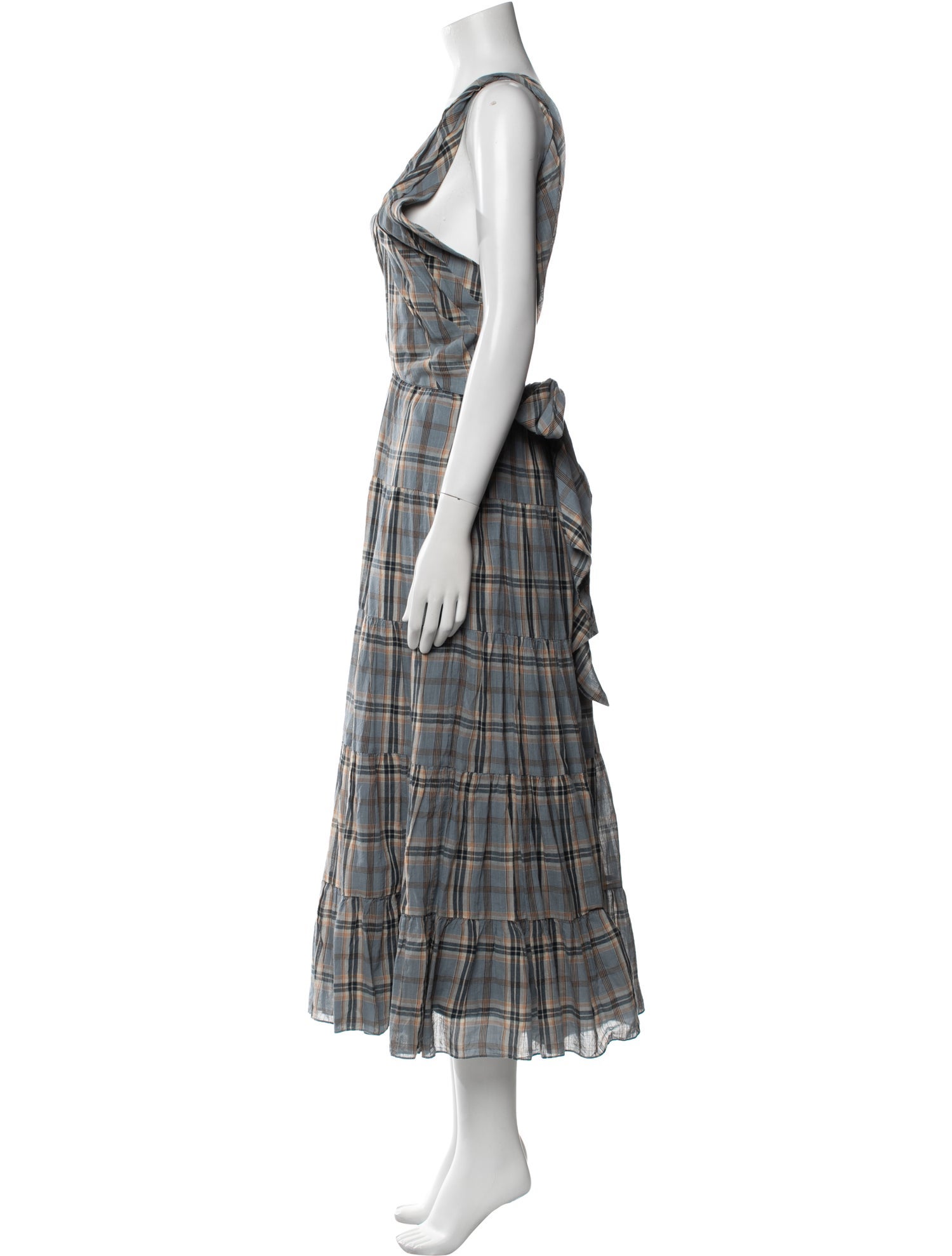 Ulla Johnson Plaid Print Long Dress
