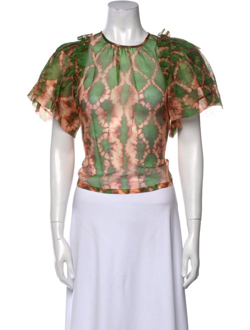 Ulla Johnson Silk Printed Crop Top