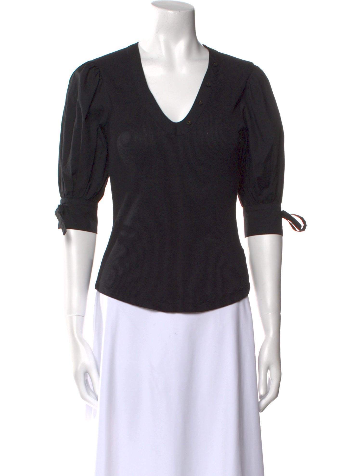 Ulla Johnson V-Neck Three-Quarter Sleeve T-Shirt