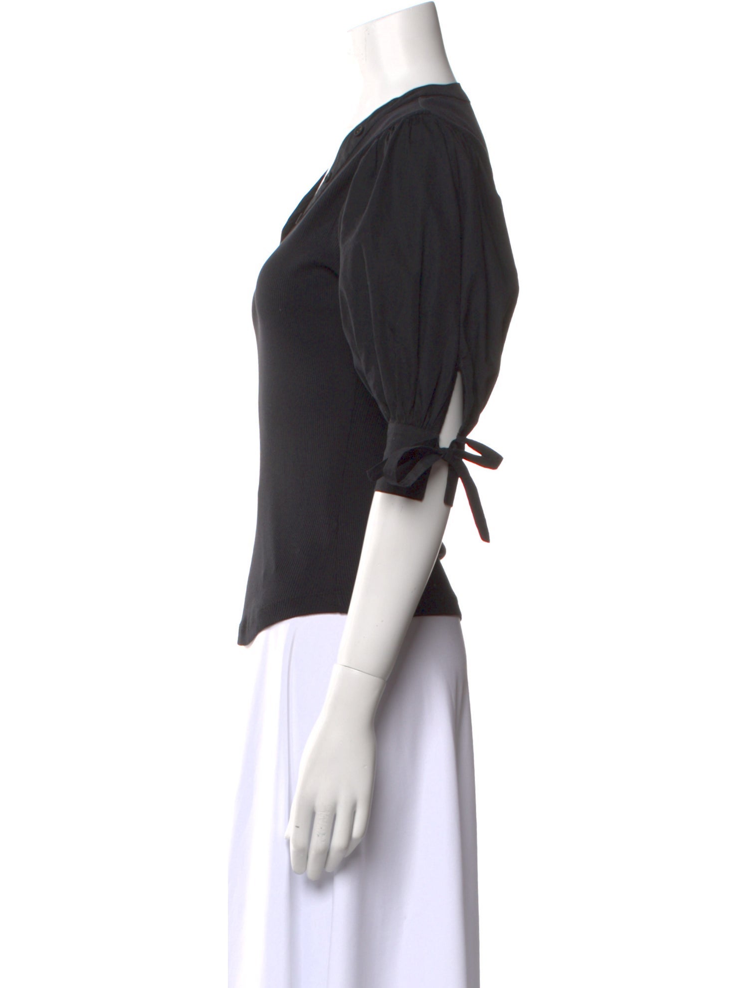 Ulla Johnson V-Neck Three-Quarter Sleeve T-Shirt