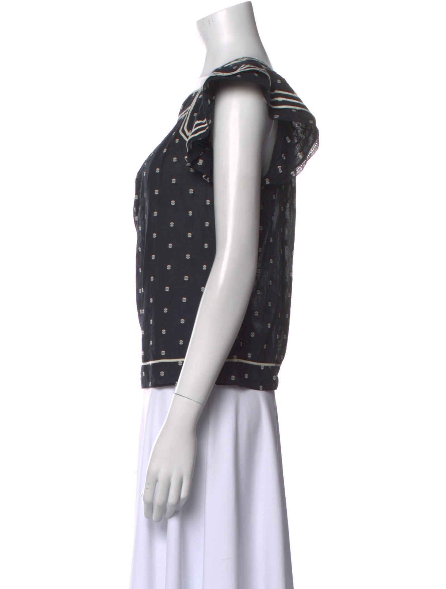 Ulla Johnson Polka Dot Print Square Neckline Top
