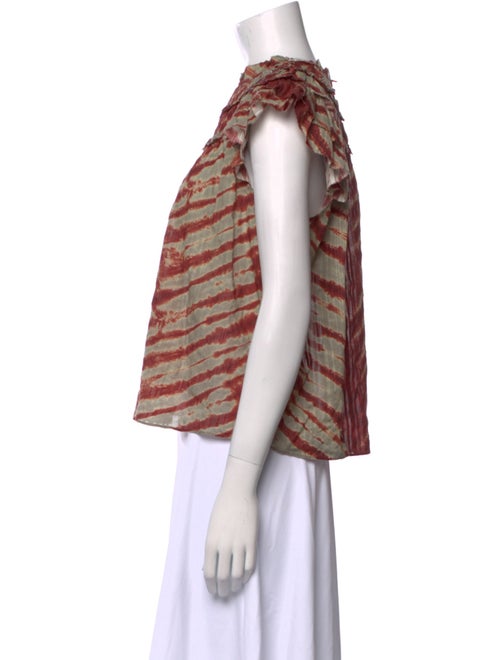 Ulla Johnson Tie-Dye Print Crew Neck Blouse