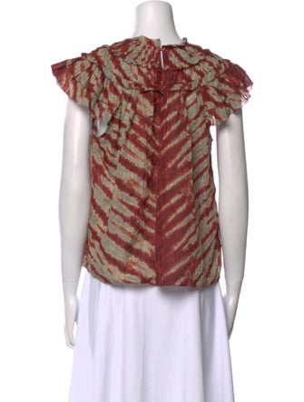 Ulla Johnson Tie-Dye Print Crew Neck Blouse