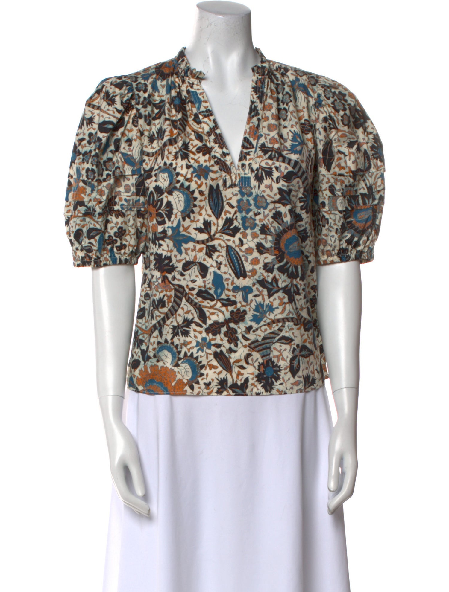 Ulla Johnson Printed V-Neck Blouse