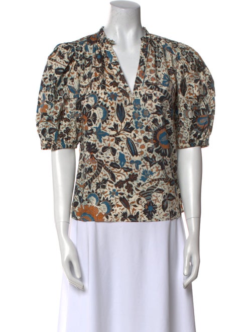 Ulla Johnson Printed V-Neck Blouse