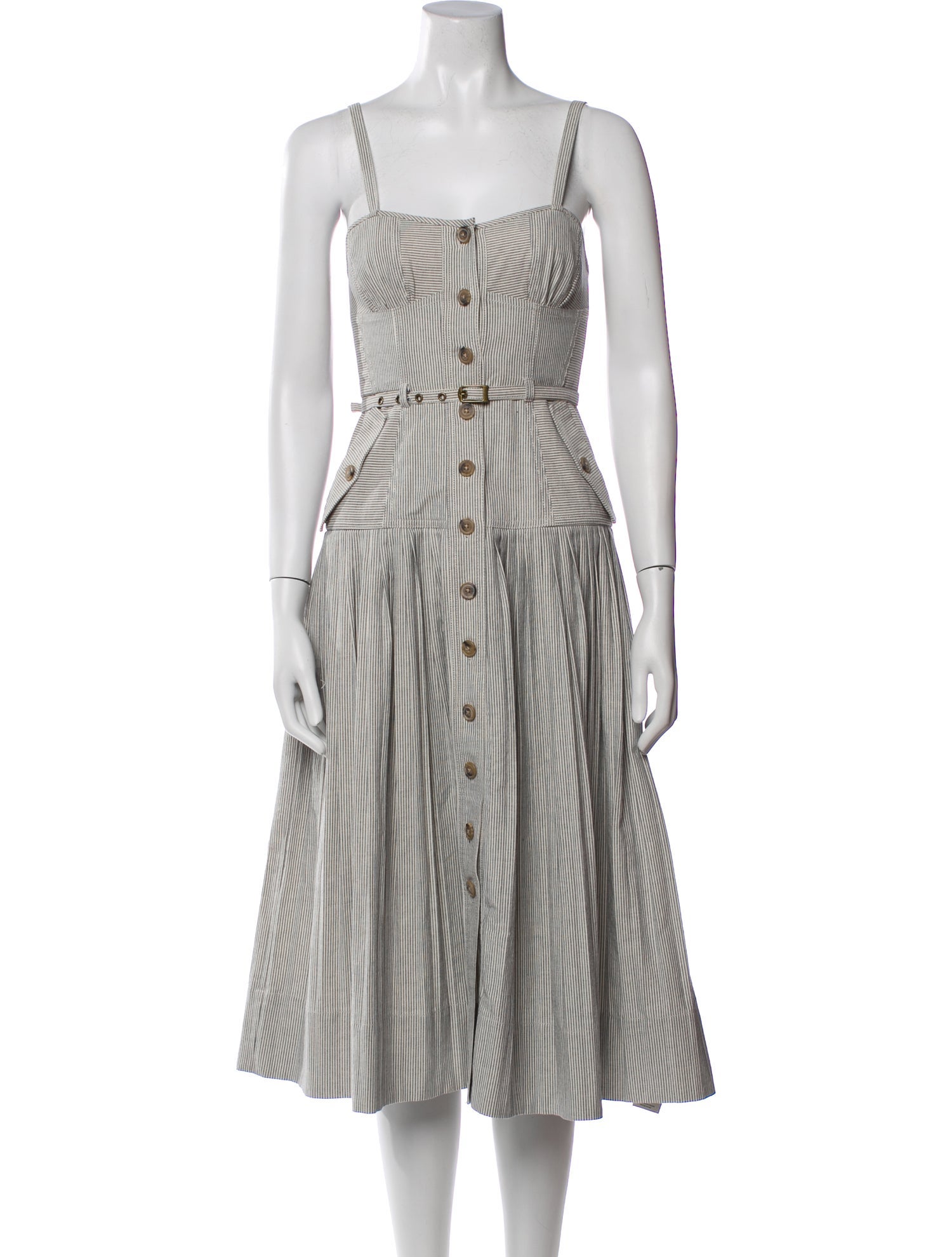 Ulla Johnson Striped Midi Length Dress