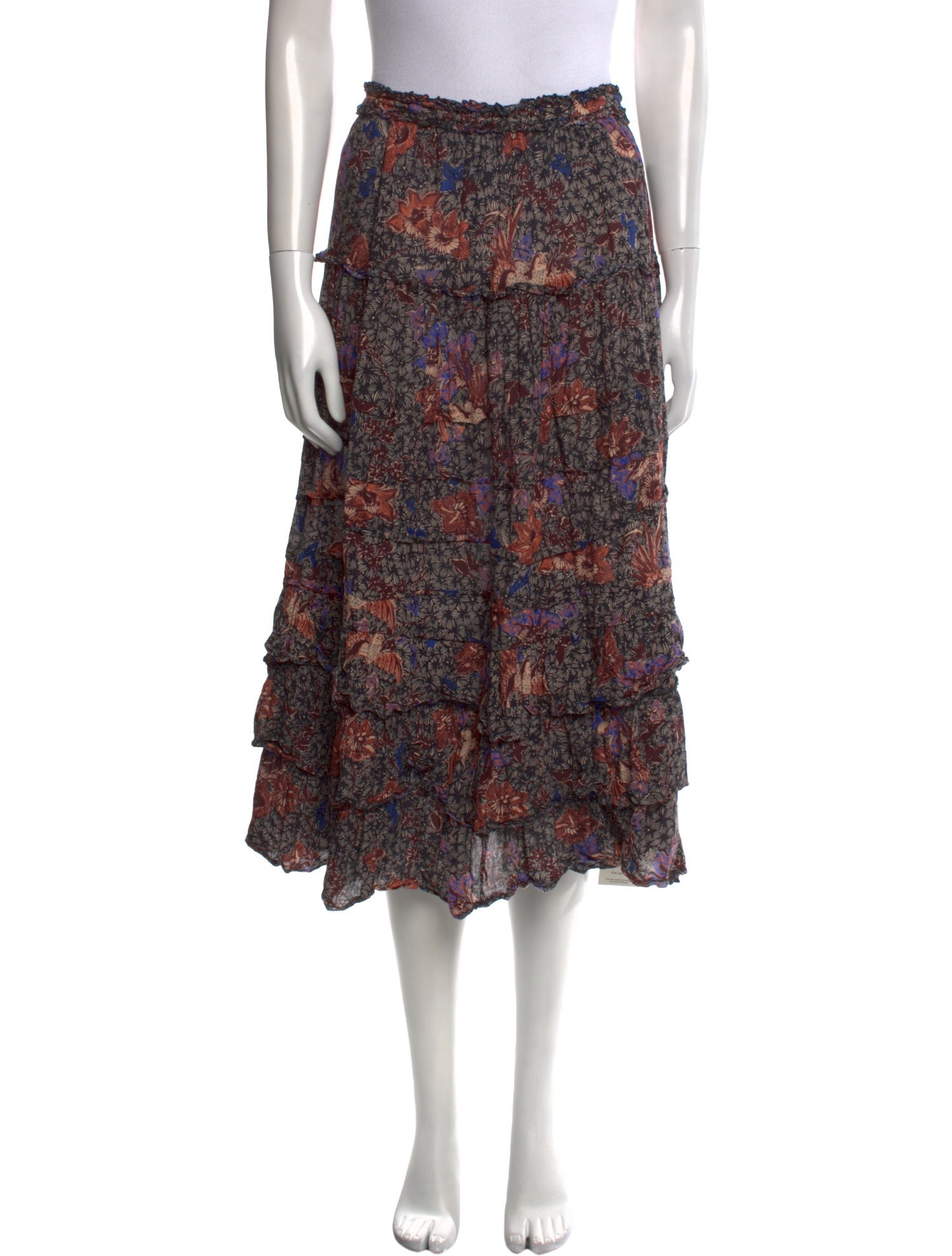 Ulla Johnson Floral Print Midi Length Skirt
