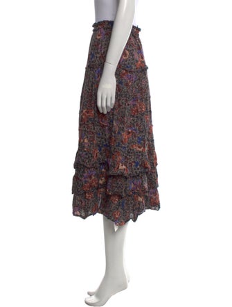 Ulla Johnson Floral Print Midi Length Skirt