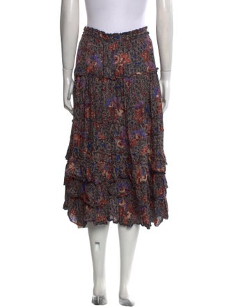 Ulla Johnson Floral Print Midi Length Skirt