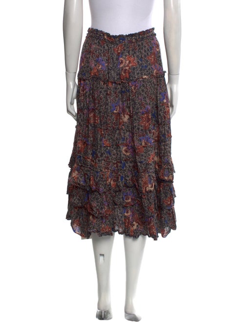 Ulla Johnson Floral Print Midi Length Skirt
