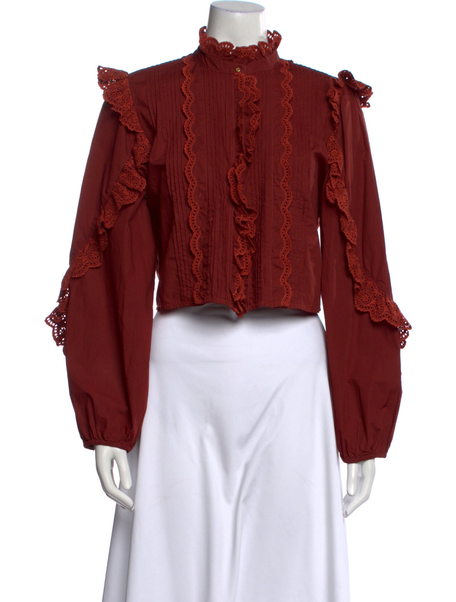 Ulla Johnson Mock Neck Long Sleeve Blouse