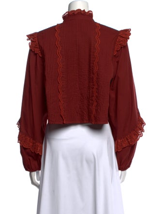 Ulla Johnson Mock Neck Long Sleeve Blouse