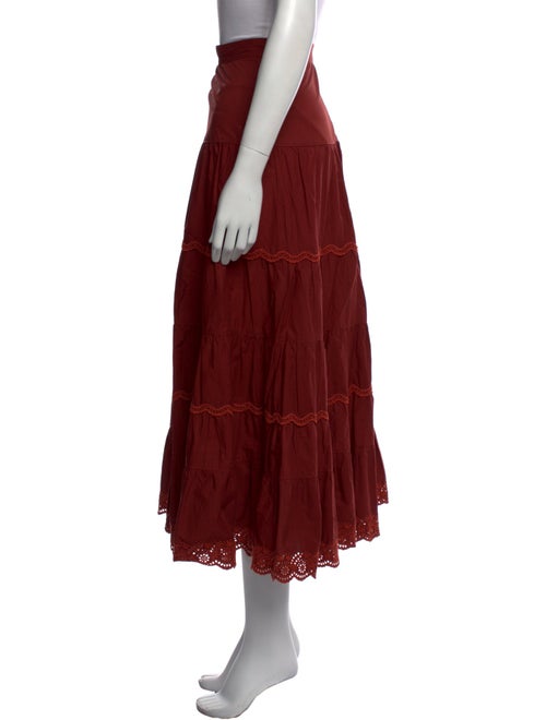 Ulla Johnson Embroidered Accent Midi Length Skirt