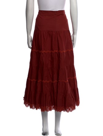 Ulla Johnson Embroidered Accent Midi Length Skirt