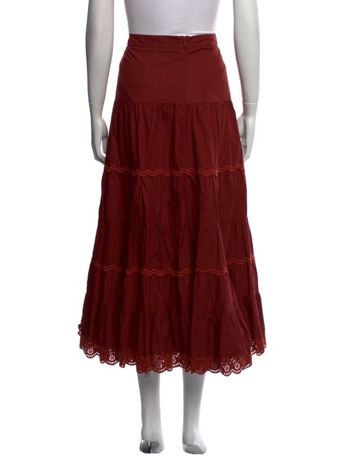 Ulla Johnson Embroidered Accent Midi Length Skirt