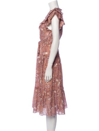 Ulla Johnson Floral Print Midi Length Dress