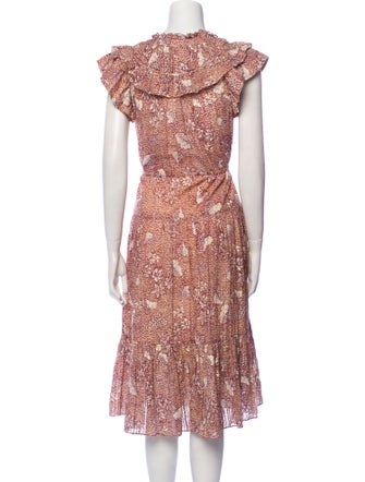Ulla Johnson Floral Print Midi Length Dress