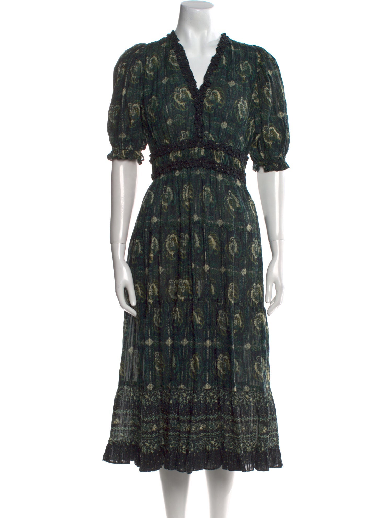 Ulla Johnson Floral Print Midi Length Dress