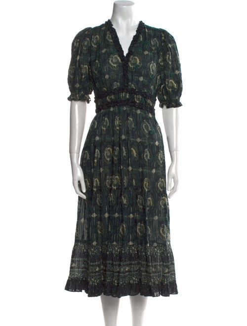 Ulla Johnson Floral Print Midi Length Dress