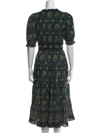 Ulla Johnson Floral Print Midi Length Dress