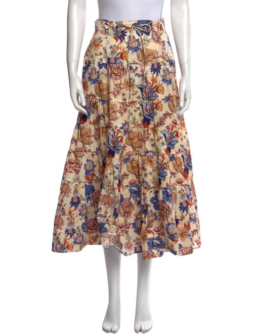 Ulla Johnson Floral Print Midi Length Skirt