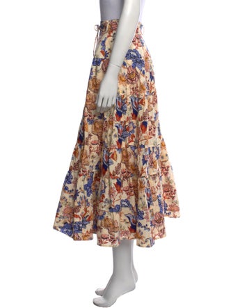 Ulla Johnson Floral Print Midi Length Skirt