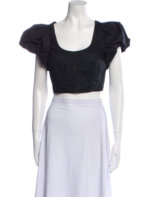 Ulla Johnson Scoop Neck Short Sleeve Crop Top