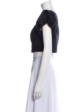 Ulla Johnson Scoop Neck Short Sleeve Crop Top