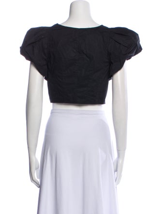 Ulla Johnson Scoop Neck Short Sleeve Crop Top